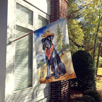 Giant Schnauzer Cowboy Welcome House Flag