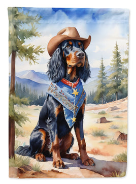 Gordon Setter Cowboy Welcome House Flag