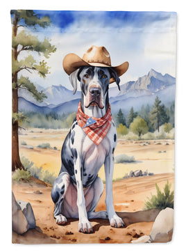 Great Dane Cowboy Welcome House Flag