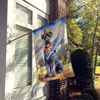 Kerry Blue Terrier Cowboy Welcome House Flag