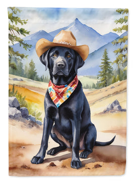 Labrador Retriever Cowboy Welcome House Flag