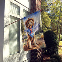 Labradoodle Cowboy Welcome House Flag