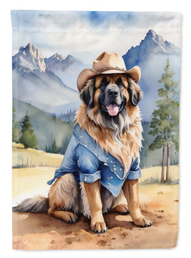 Leonberger Cowboy Welcome House Flag