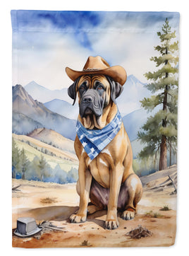 Mastiff Cowboy Welcome House Flag