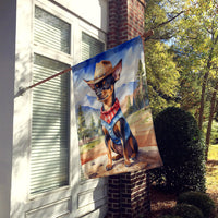 Miniature Pinscher Cowboy Welcome House Flag