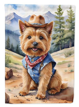 Norwich Terrier Cowboy Welcome House Flag