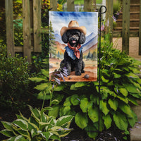 Black Poodle Cowboy Welcome Garden Flag