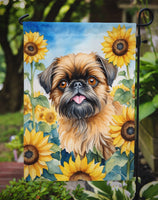 Brussels Griffon in Sunflowers Garden Flag