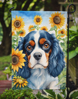Cavalier Spaniel in Sunflowers Garden Flag