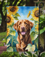 Chesapeake Bay Retriever in Sunflowers Garden Flag