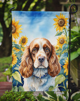 Cocker Spaniel in Sunflowers Garden Flag
