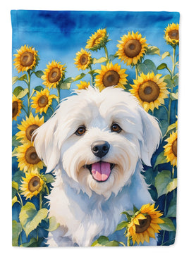 Coton de Tulear in Sunflowers Garden Flag