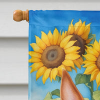 English Bull Terrier in Sunflowers House Flag