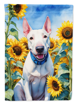 English Bull Terrier in Sunflowers House Flag