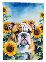 English Bulldog in Sunflowers House Flag