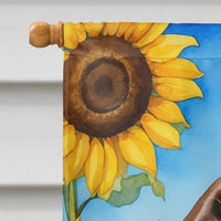 English Springer Spaniel in Sunflowers House Flag