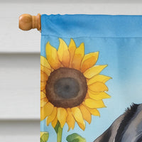 Labrador Retriever in Sunflowers House Flag