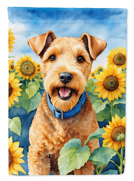 Lakeland Terrier in Sunflowers House Flag