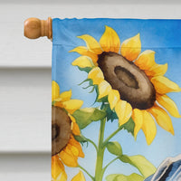 Neapolitan Mastiff in Sunflowers House Flag
