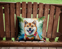 Akita Luau Throw Pillow