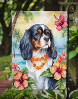 Cavalier Spaniel Luau Garden Flag