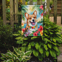 Corgi Luau Garden Flag