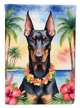Doberman Pinscher Luau House Flag