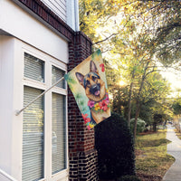 German Shepherd Luau House Flag