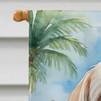 Lhasa Apso Luau House Flag