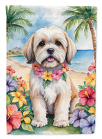 Lhasa Apso Luau House Flag