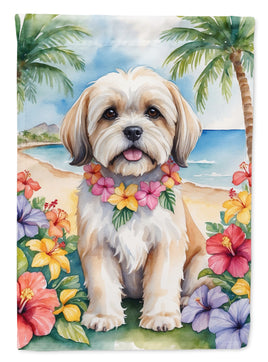 Lhasa Apso Luau House Flag