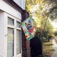 Norwegian Elkhound Luau House Flag