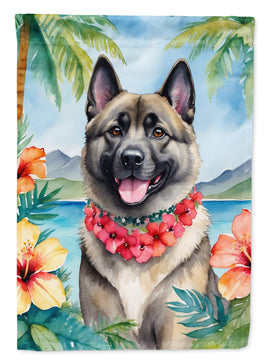 Norwegian Elkhound Luau House Flag