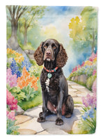 American Water Spaniel Spring Path Garden Flag