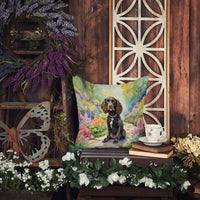 American Water Spaniel Spring Garden Throw Pillow