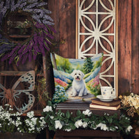 Coton de Tulear Spring Path Throw Pillow