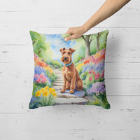 Irish Terrier Spring Path Throw Pillow