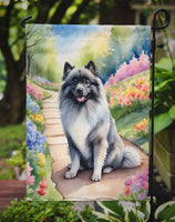 Keeshond Spring Path Garden Flag