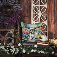 Shih Tzu Spring Path Throw Pillow