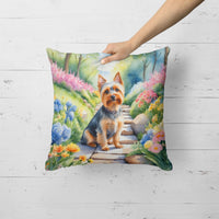 Silky Terrier Spring Path Throw Pillow