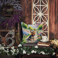 Yorkshire Terrier Spring Path Throw Pillow