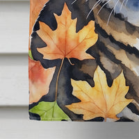 California Spangled Cat in Fall Leaves House Flag