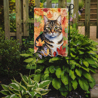 California Spangled Cat in Fall Leaves Garden Flag