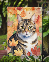 California Spangled Cat in Fall Leaves Garden Flag