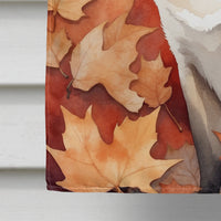Colorpoint Shorthair Cat in Fall Leaves House Flag