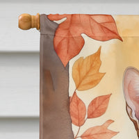 Ocicat Cat in Fall Leaves House Flag