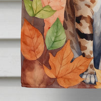 Ocicat Cat in Fall Leaves House Flag