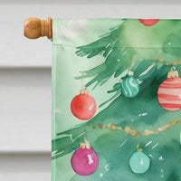 Chantilly Tiffany Cat By the Christmas Tree House Flag