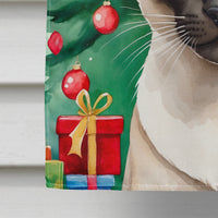 Colorpoint Shorthair Cat By the Christmas Tree House Flag
