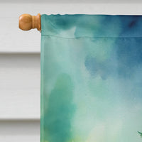 Dwelf Cat By the Christmas Tree House Flag